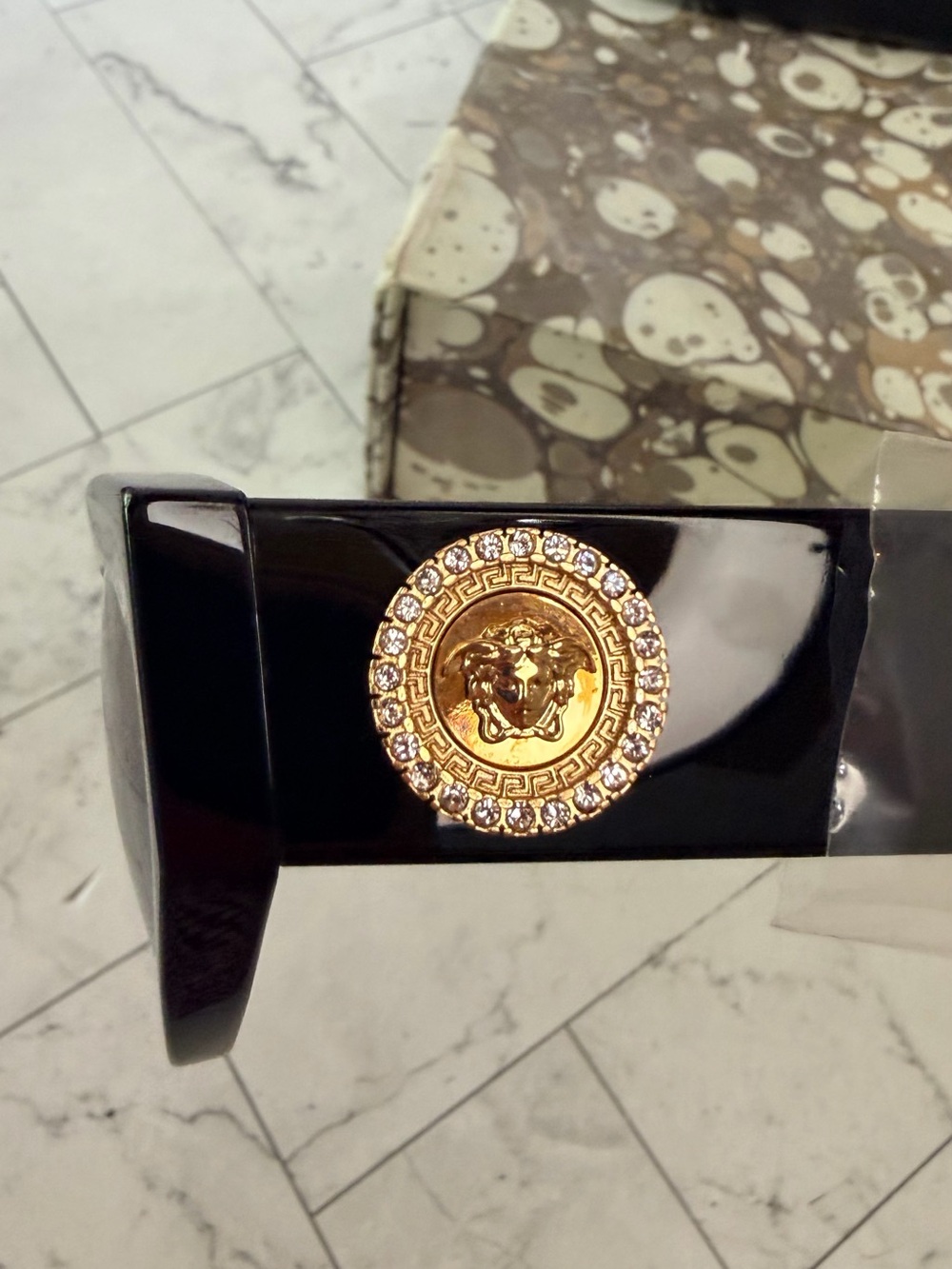 Versace Black Women's Cat-Eye Sunglasses - Picture 7 of 12